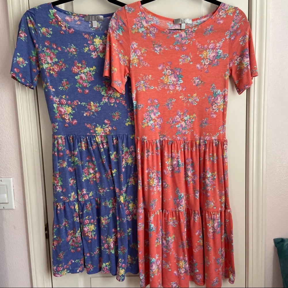 TWO Floral Print Vintage Sun Dresses